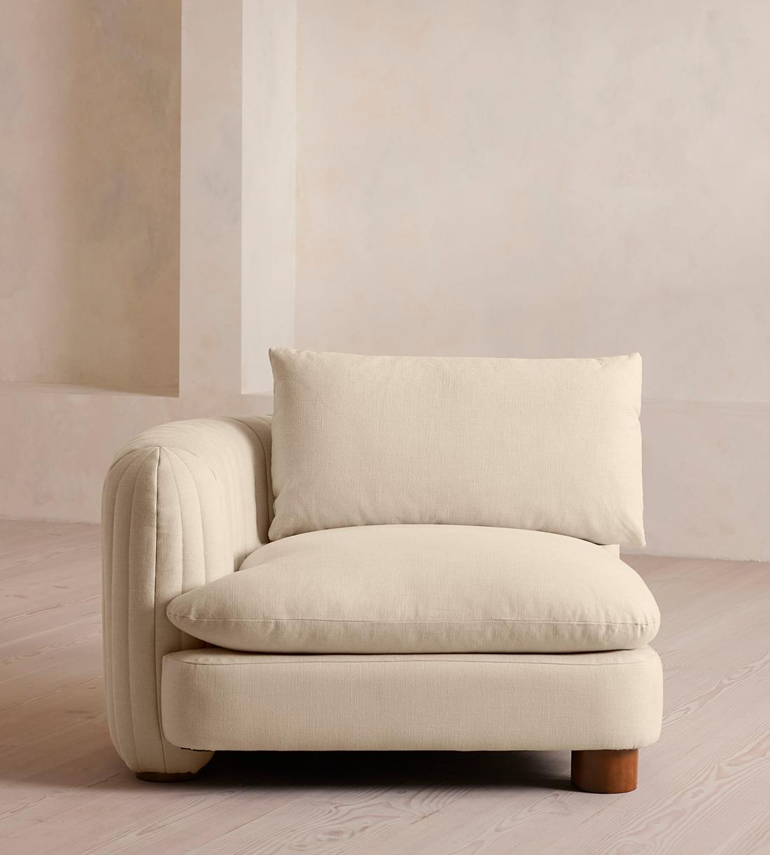 Vivienne Modular Sofa - Left Arm Module - Linen - Bisque - Image 1