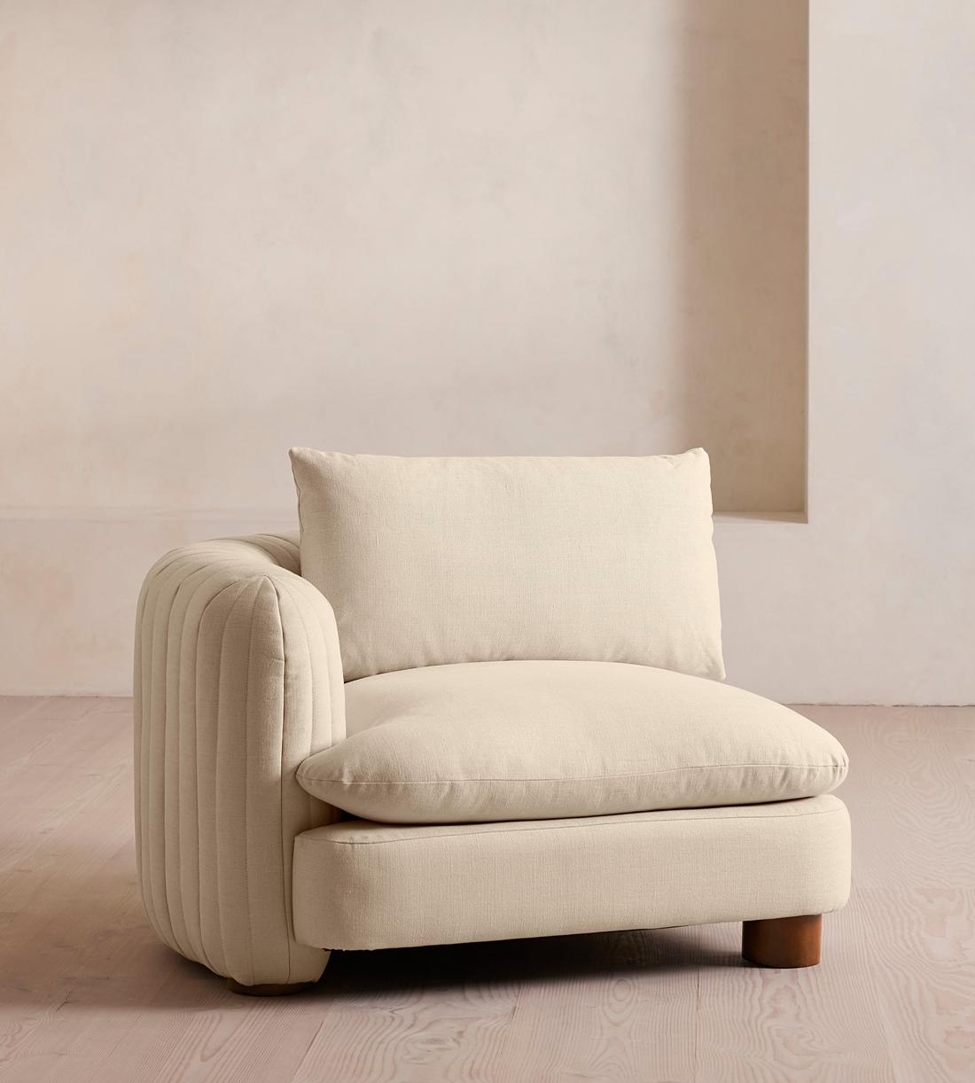 Vivienne Modular Sofa - Left Arm Module - Linen - Bisque - Image 2