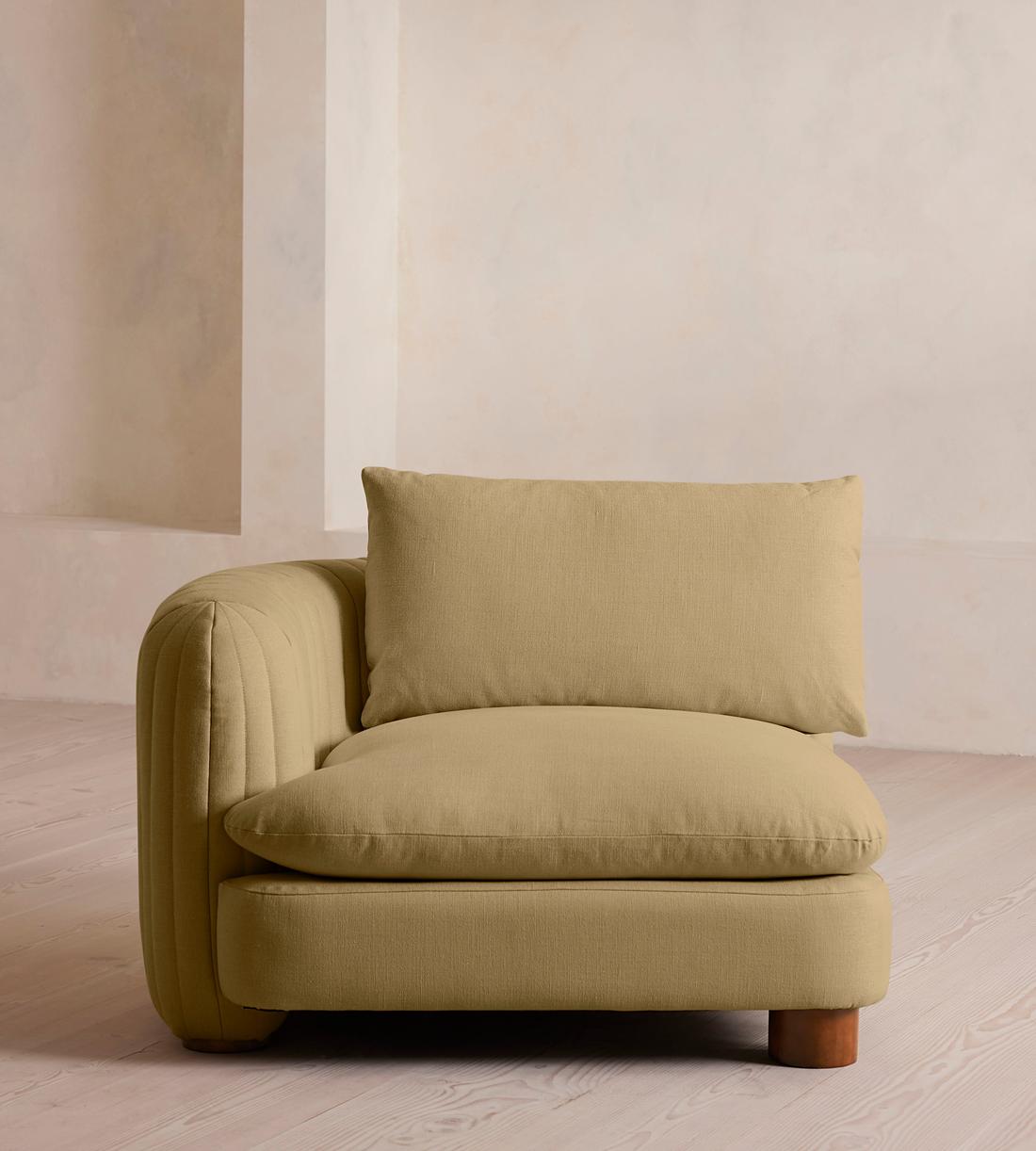 Vivienne Deeper Sit Sectional Sofa - Armless Module - Linen - Wheat - US - Image 1