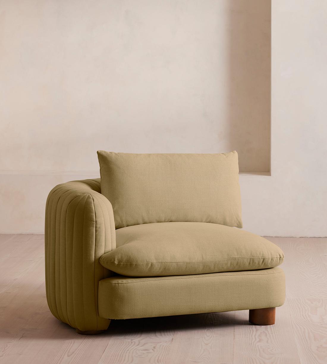 Vivienne Deeper Sit Sectional Sofa - Armless Module - Linen - Wheat - US - Image 2