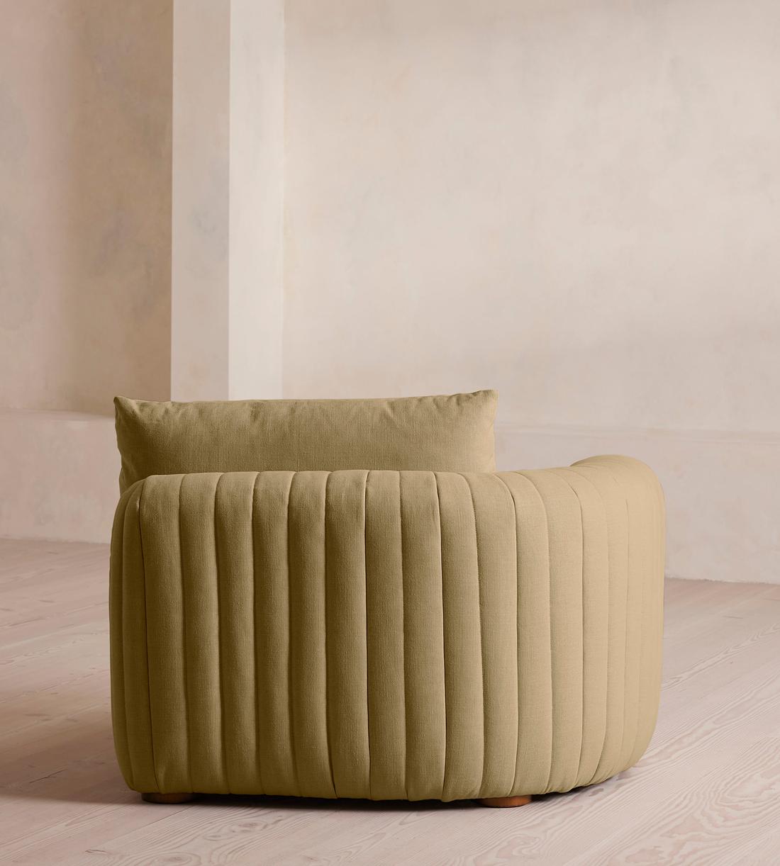 Vivienne Deeper Sit Sectional Sofa - Armless Module - Linen - Wheat - US - Image 4