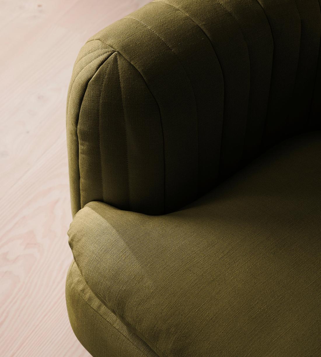 Vivienne Modular Sofa - Armless Module - Linen - Olive - Image 5