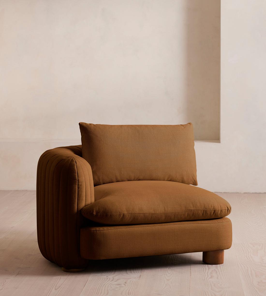 Vivienne Modular Sofa - Corner Module - Linen - Terracotta - UK - Image 2