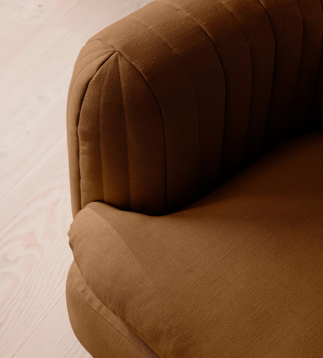 Vivienne Deeper Sit Sectional Sofa - Left Arm Module - Linen - Terracotta - US - Image 5