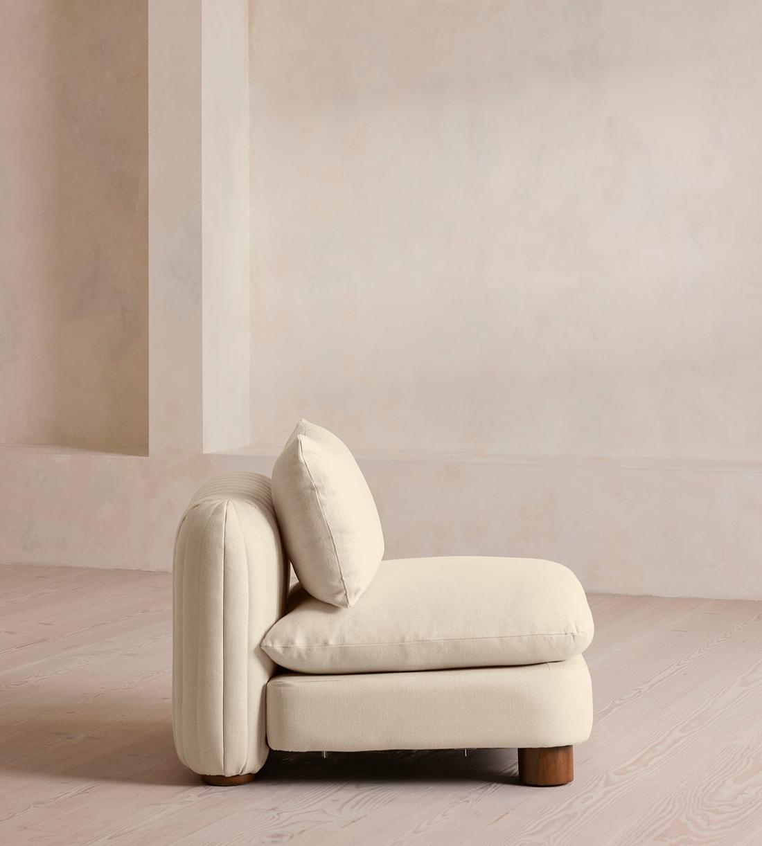 Vivienne Sectional Sofa - Armless Module - Linen - Bisque - US - Image 3