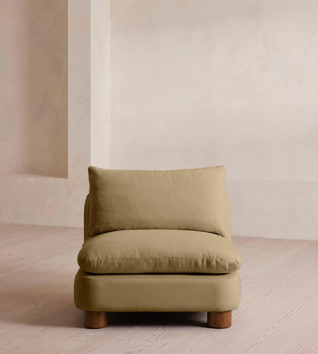 Vivienne Sectional Sofa - Armless Module - Linen - Wheat - US - Image 1