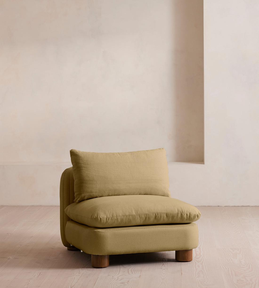 Vivienne Sectional Sofa - Armless Module - Linen - Wheat - US - Image 2