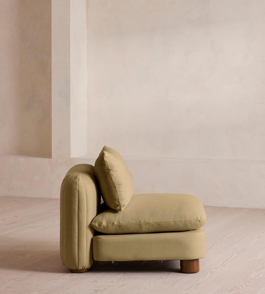 Vivienne Sectional Sofa - Armless Module - Linen - Wheat - US - Image 3