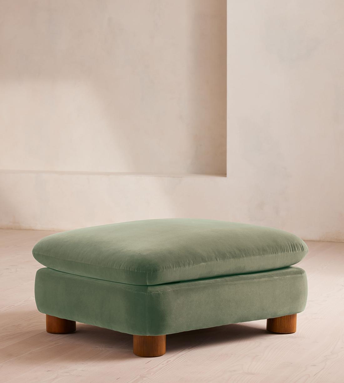 Vivienne Ottoman - Velvet - Seafoam - UK - Listing - Image 1
