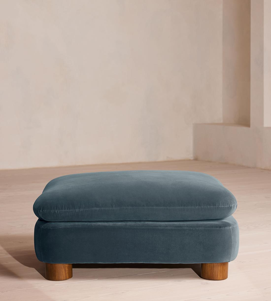 Vivienne Ottoman - Velvet Grey Blue - Listing - Image 2
