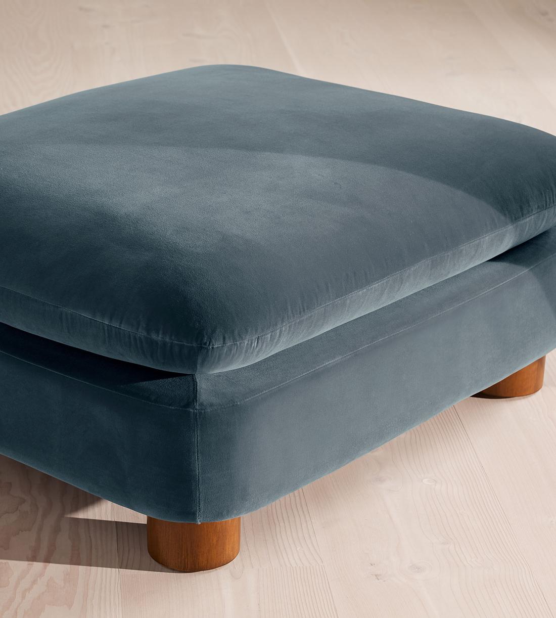 Vivienne Ottoman - Velvet Grey Blue - Image 5