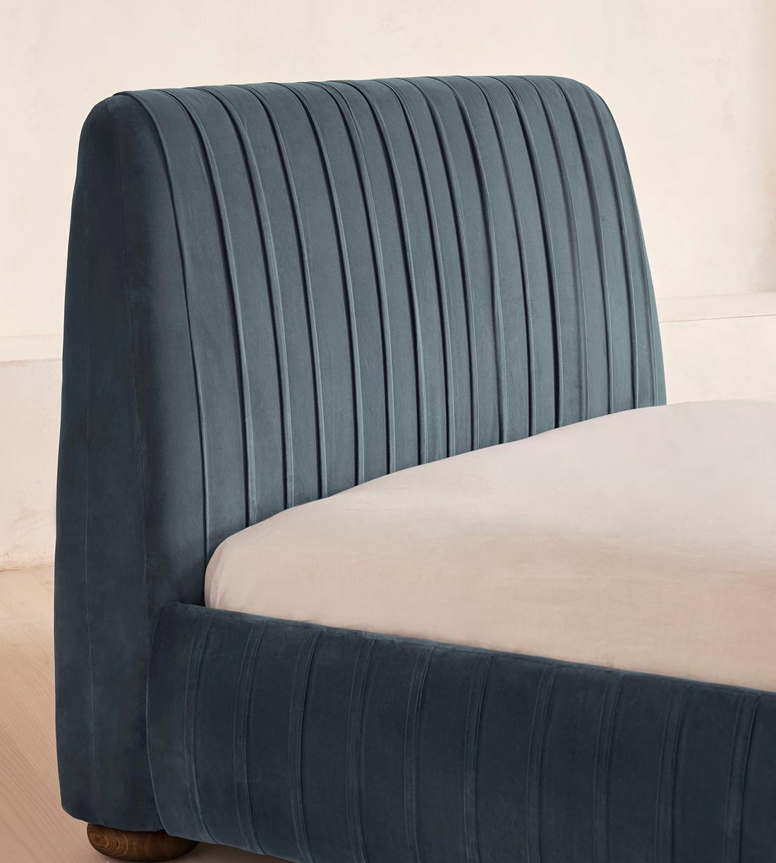 Vivienne Bed - King - Velvet - Grey Blue - US - Images - Image 5