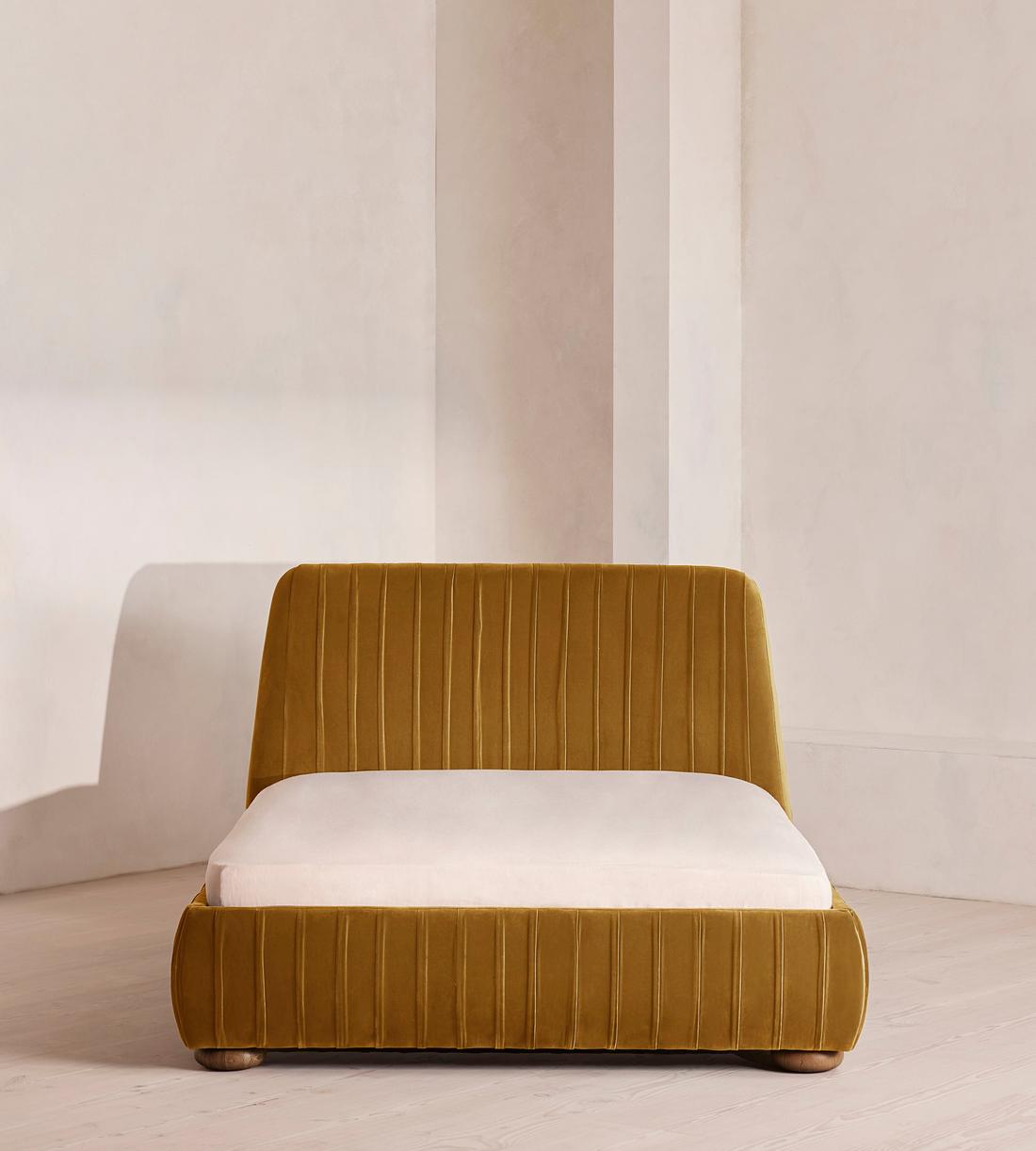Vivienne Bed - Full - Velvet - Mustard - US - Listing - Image 2