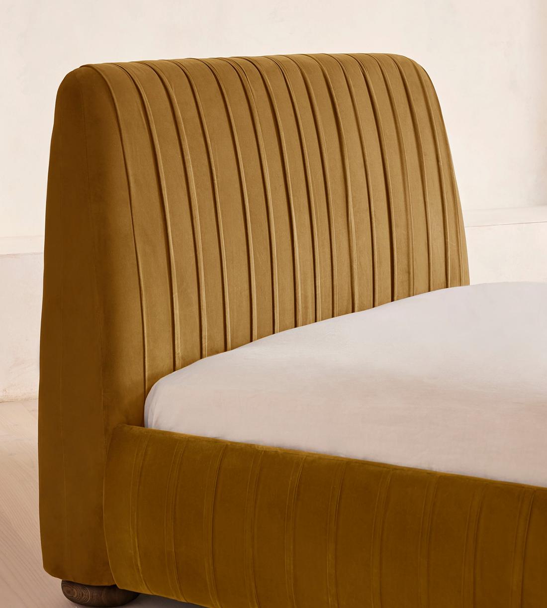 Vivienne Bed - Full - Velvet - Mustard - US - Images - Image 3