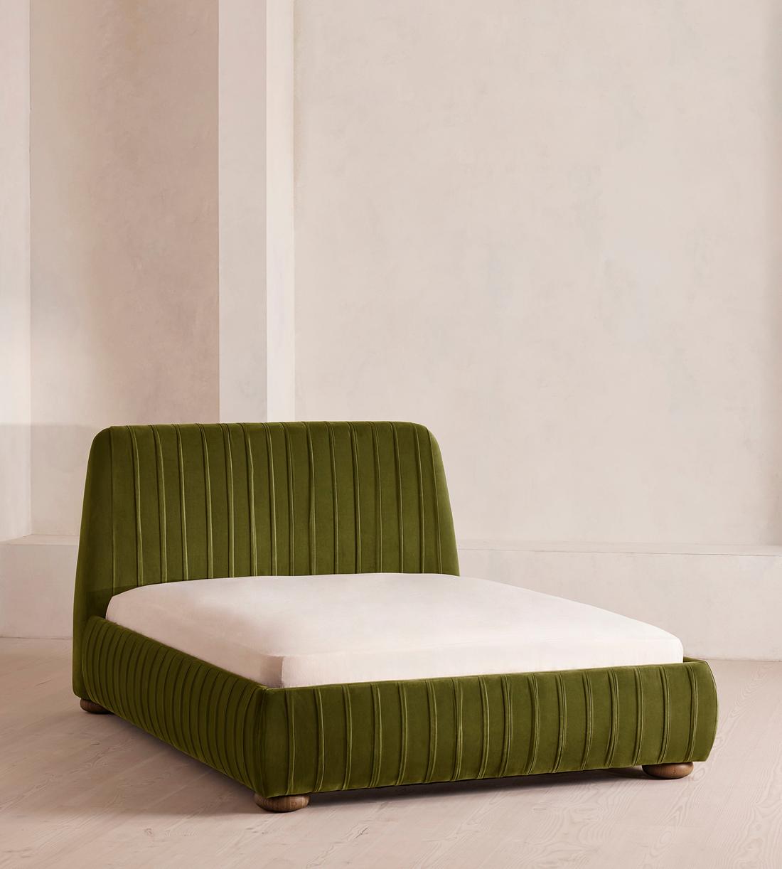 Vivienne Bed - King - Velvet - Olive - US - Listing - Image 1