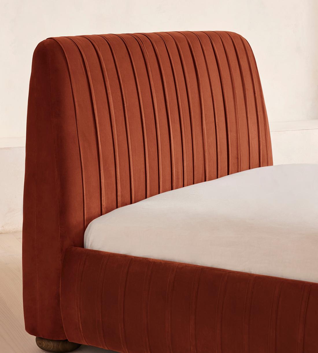 Vivienne Bed - Full - Velvet - Rust - US - Images - Image 3