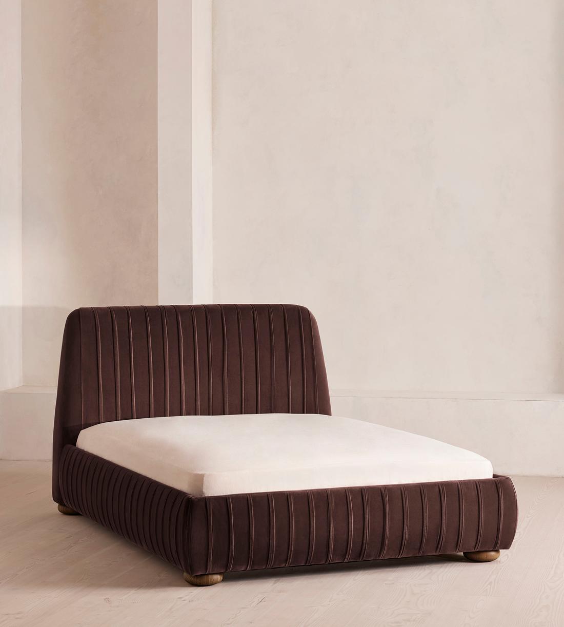 Vivienne Bed - Full - Velvet - Aubergine - US - Listing - Image 1