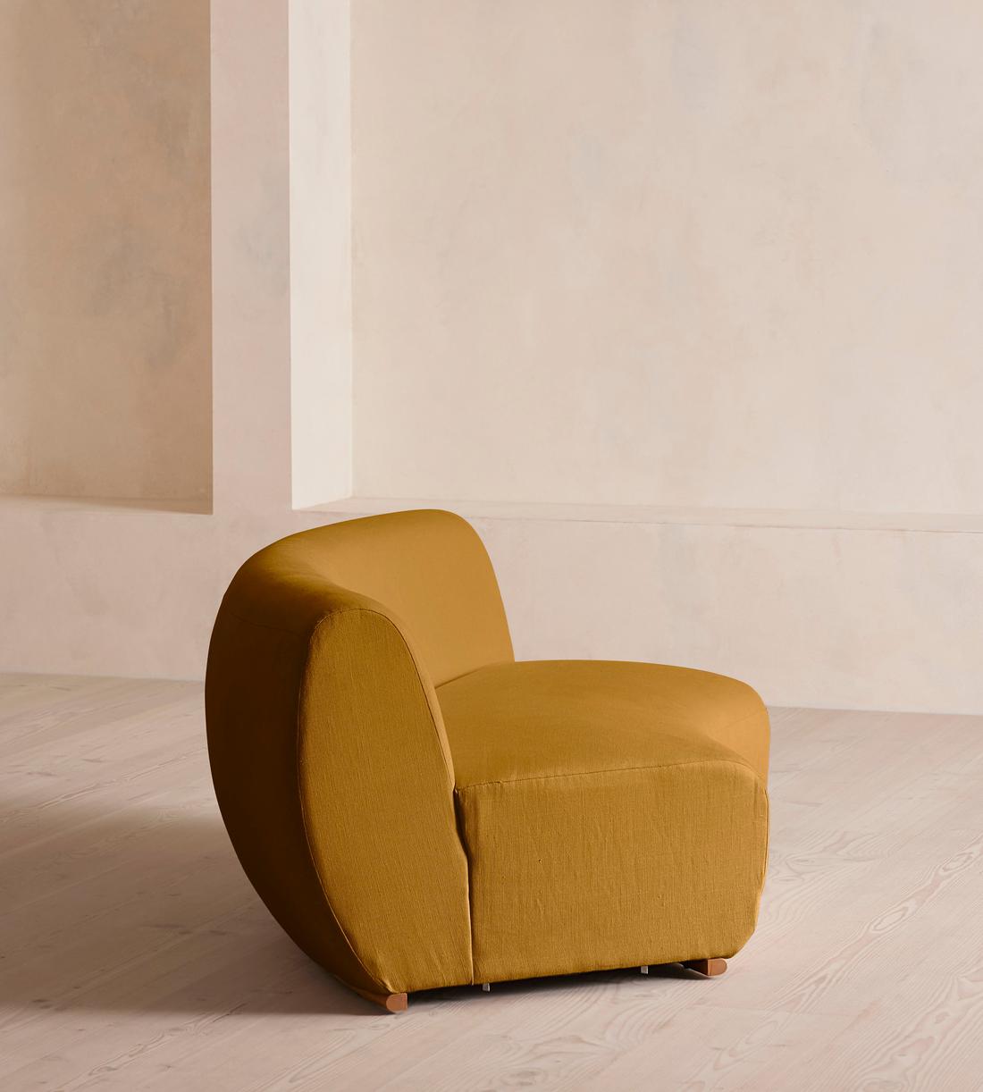 Aline Serpentine Modular Sofa - Middle Section - Linen - Turmeric - UK - Image 8