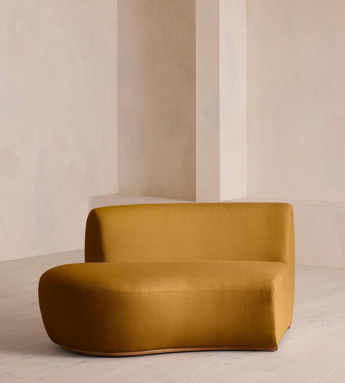 Aline Serpentine Sectional Sofa - Middle Section - Linen - Turmeric - US - Image 1