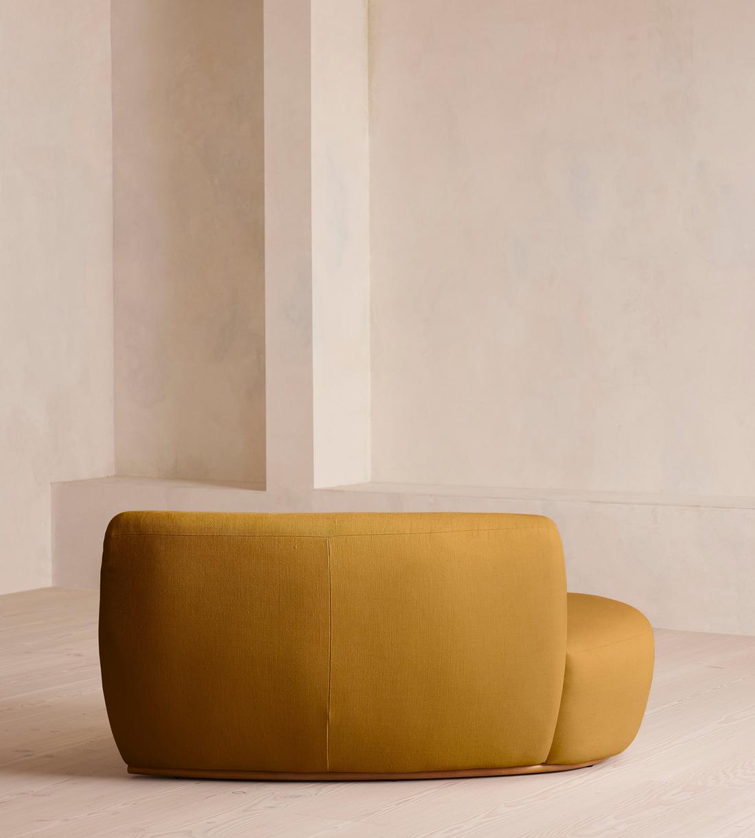 Aline Serpentine Sectional Sofa - Middle Section - Linen - Turmeric - US - Image 4
