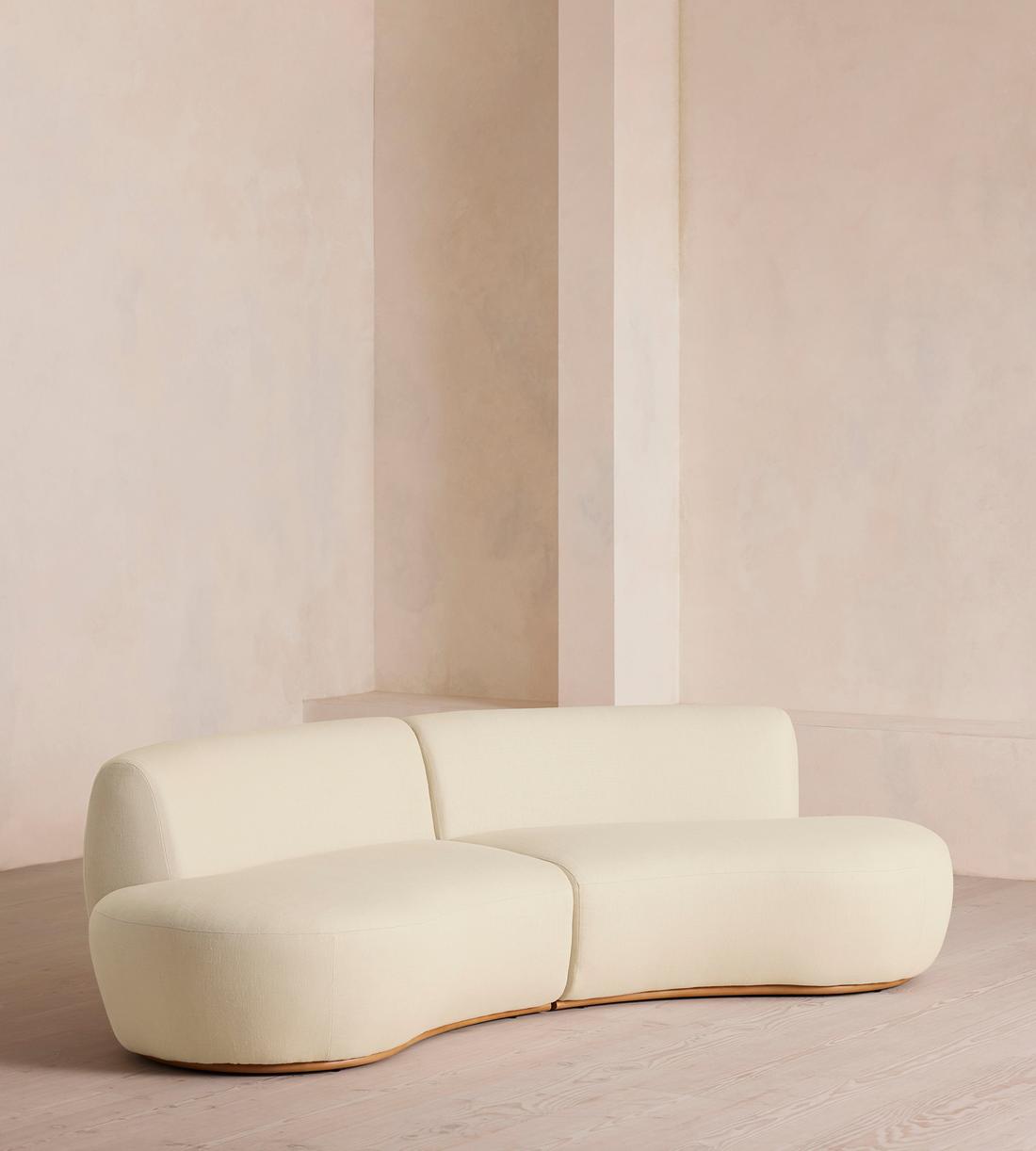 Aline Serpentine Modular Sofa - Three Seater - Linen - Bisque -  US - Listing - Image 2