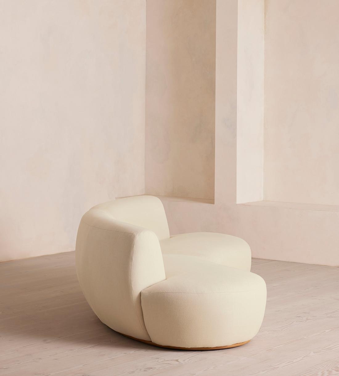 Aline Serpentine Modular Sofa - Three Seater - Linen - Bisque -  US - Images - Image 3