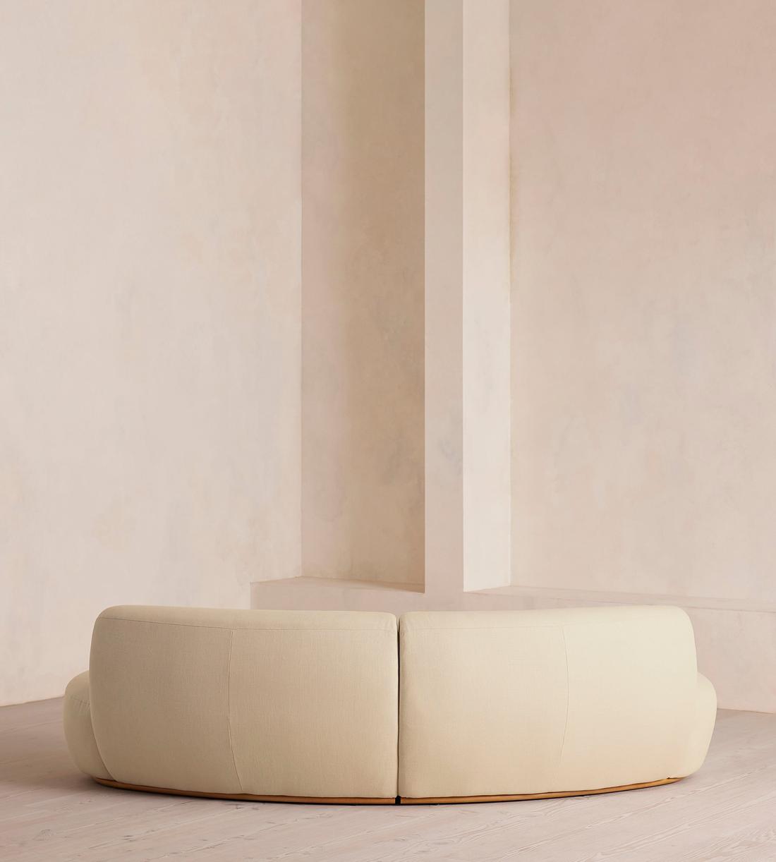 Aline Serpentine Modular Sofa - Three Seater - Linen - Bisque -  US - Images - Image 4