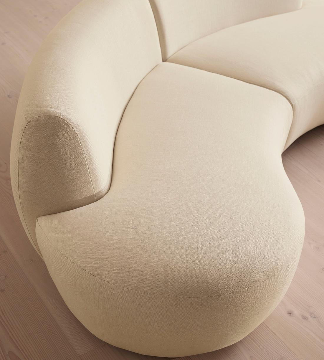 Aline Serpentine Modular Sofa - Three Seater - Linen - Bisque -  US - Images - Image 5