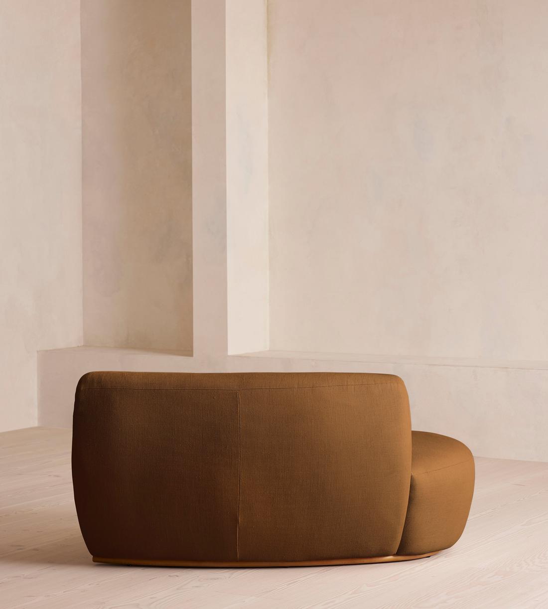 Aline Serpentine Modular Sofa - Middle Section - Linen - Terracotta - UK - Image 4