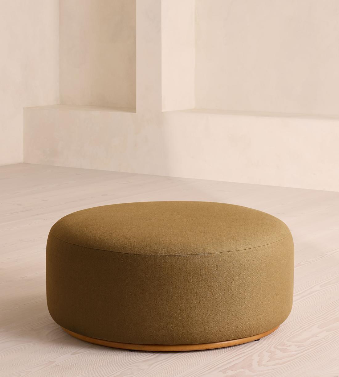 Aline Ottoman - Linen - Ochre - US - Listing - Image 1