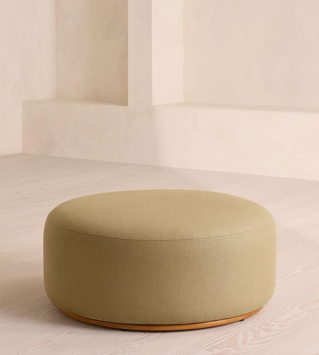 Aline Ottoman - Linen - Wheat - US - Listing - Image 1