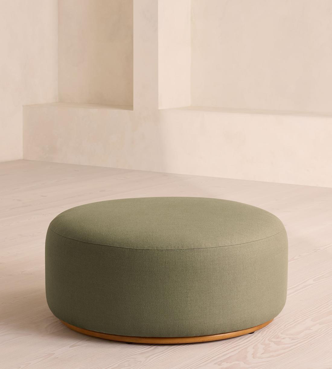 Aline Ottoman - Linen - Sage - UK - Image 1