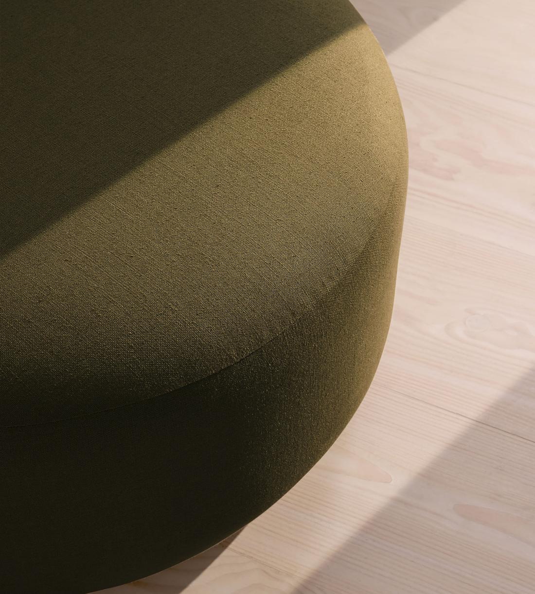 Aline Ottoman - Linen - Olive - Image 3