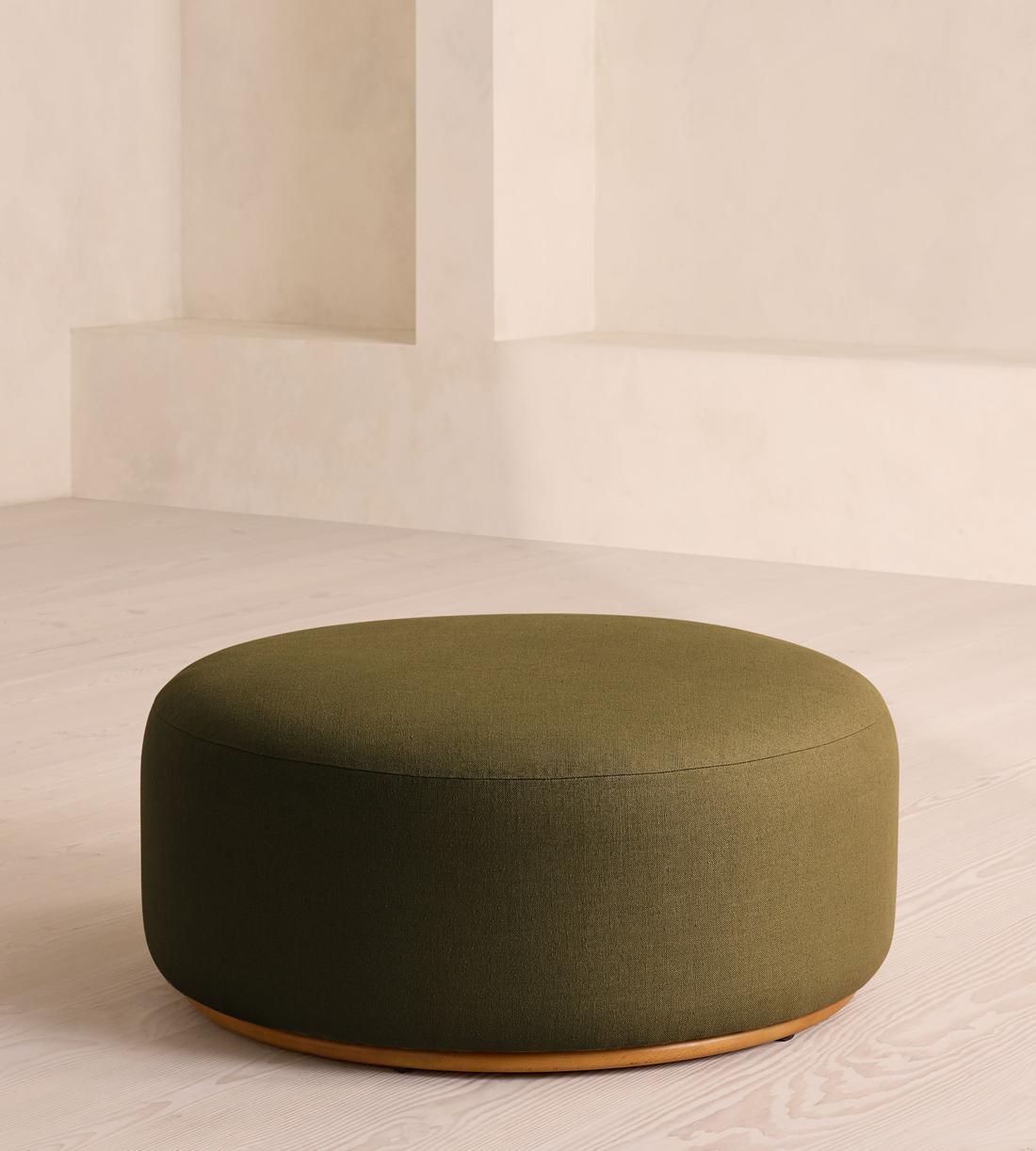 Aline Ottoman - Linen - Olive - US - Listing - Image 1
