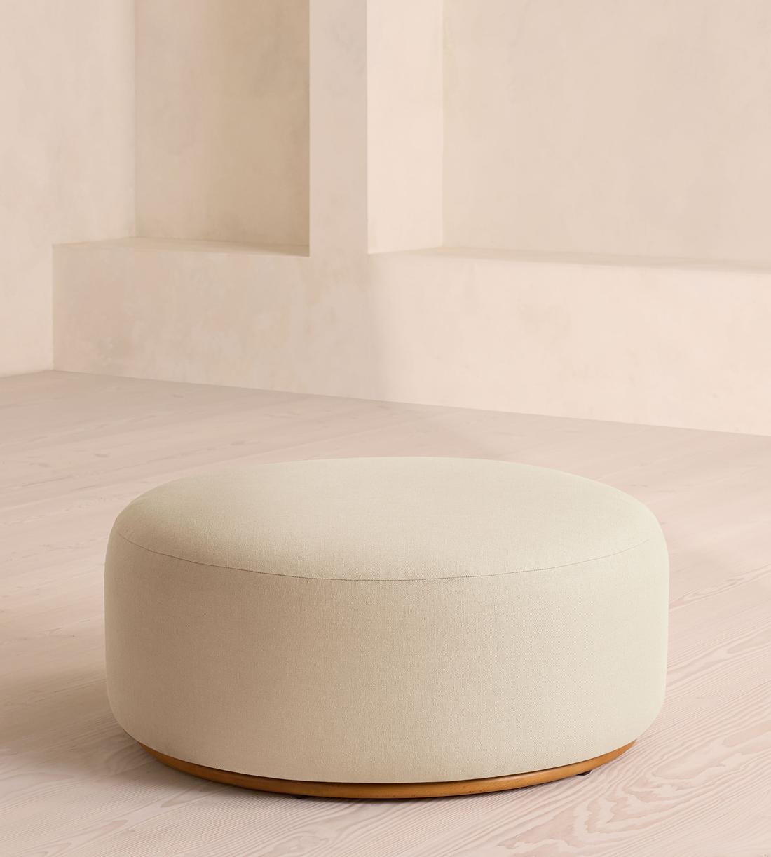 Aline Ottoman - Linen - Bisque - US - Image 1