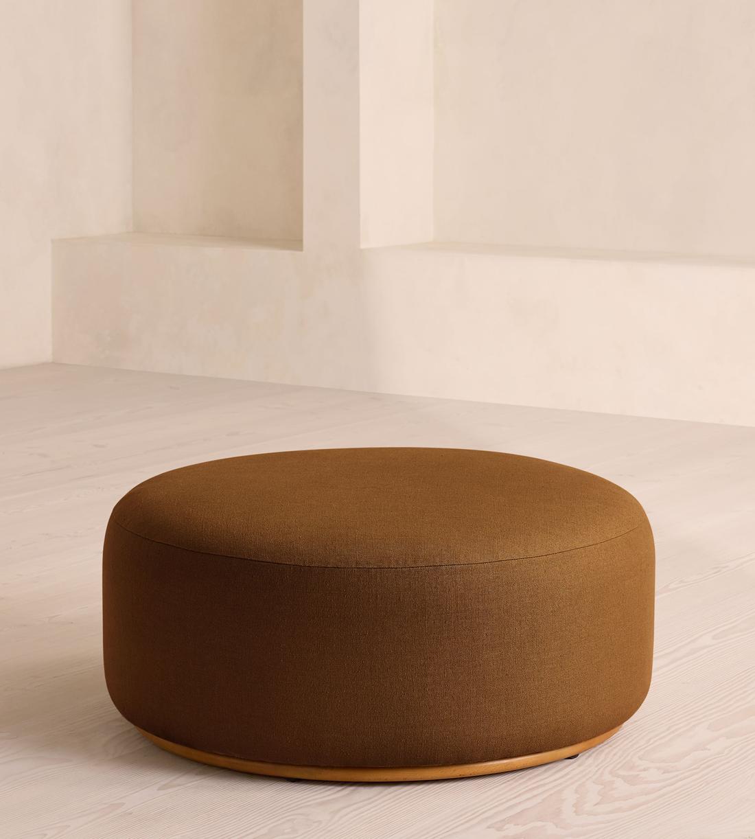 Aline Ottoman - Linen - Terracotta - UK - Image 1