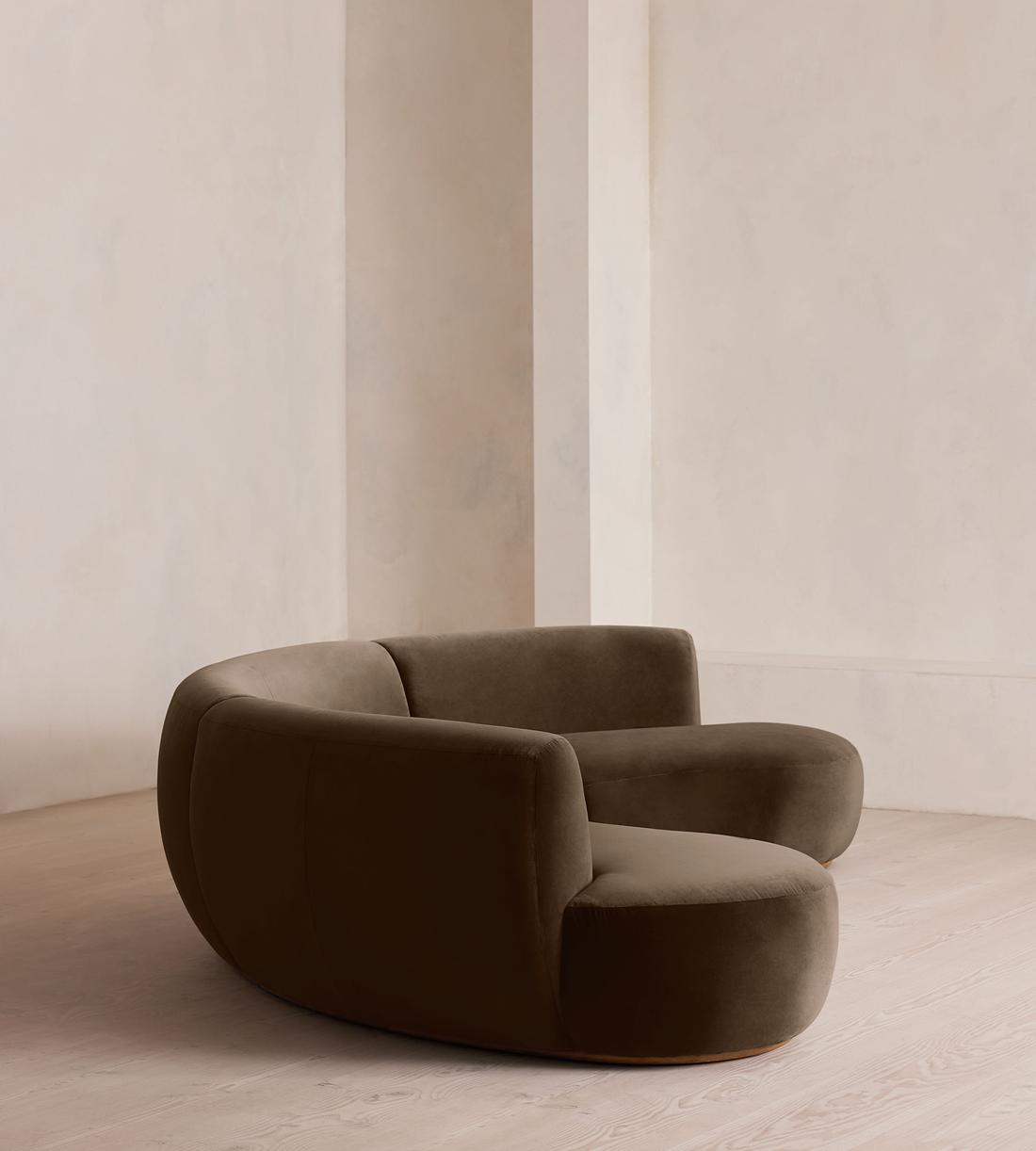 Aline Serpentine Modular Sofa - Four Seater - Chocolate Velvet - UK - Images - Image 3