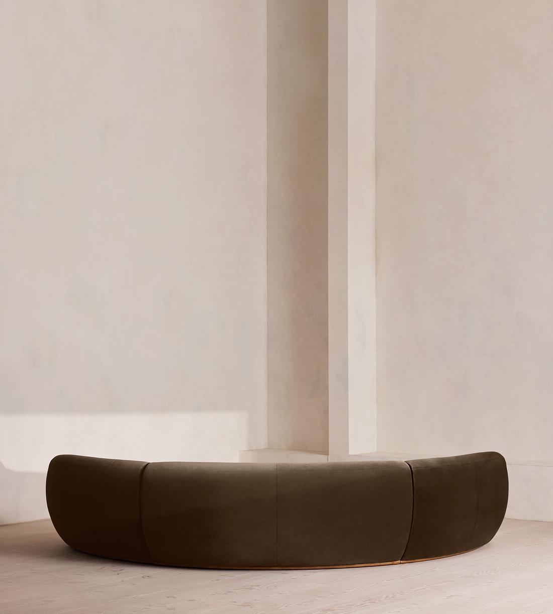 Aline Serpentine Modular Sofa - Four Seater - Chocolate Velvet - UK - Images - Image 4