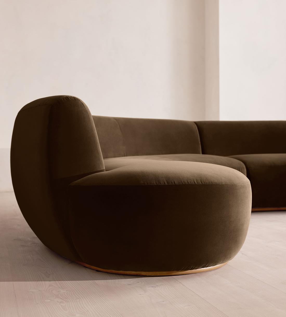 Aline Serpentine Modular Sofa - Four Seater - Chocolate Velvet - UK - Images - Image 5