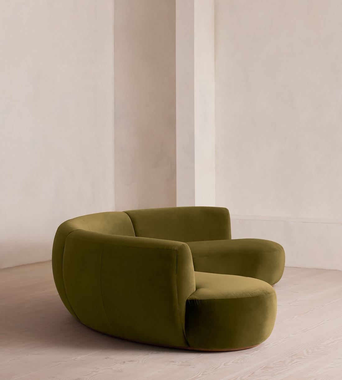 Aline Serpentine Modular Sofa - Four Seater - Olive Velvet - UK - Images - Image 3