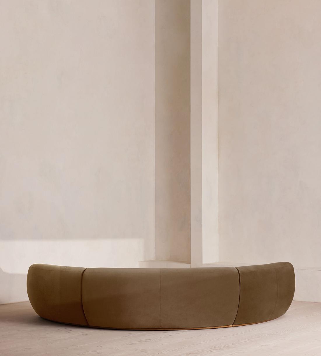 Aline Serpentine Modular Sofa - Six Seater - Velvet - Truffle - UK - Images - Image 4