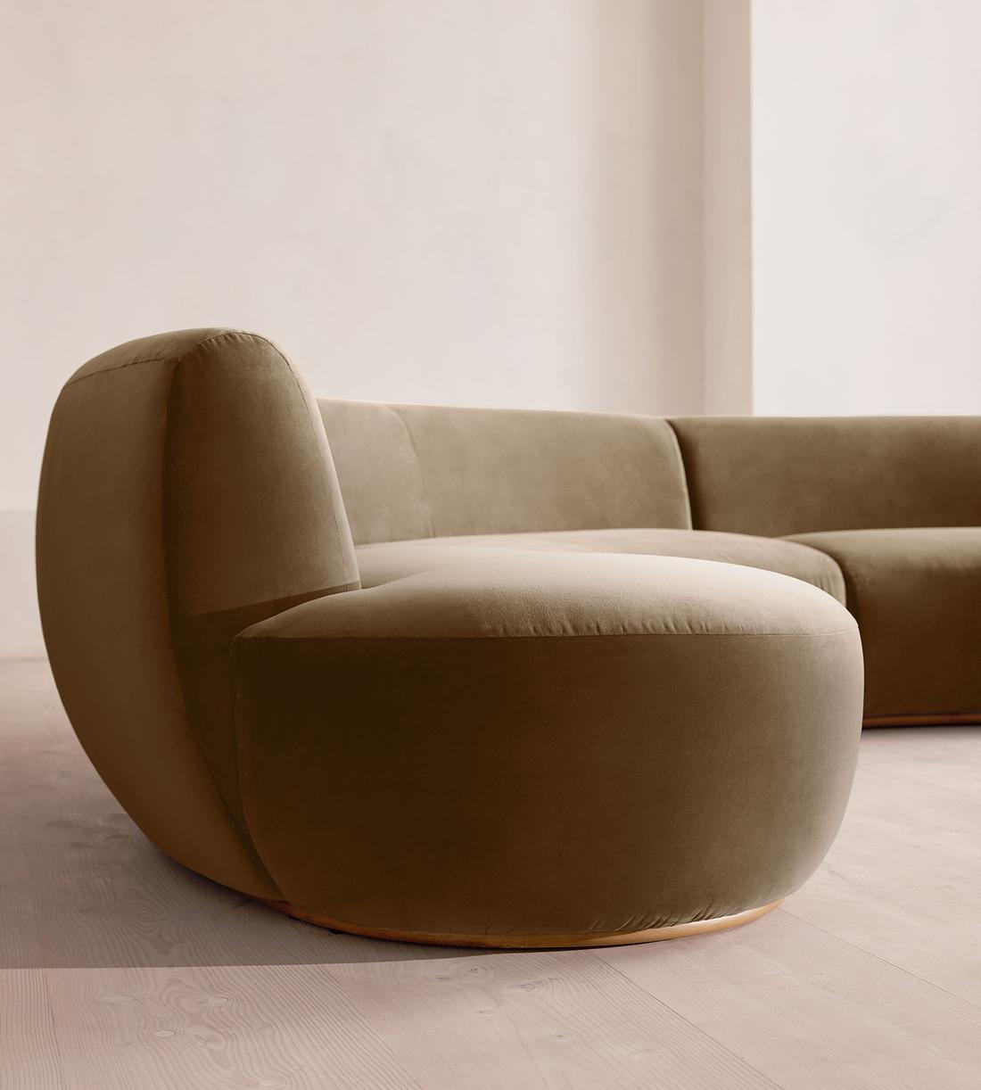 Aline Serpentine Modular Sofa - Six Seater - Velvet - Truffle - UK - Images - Image 5