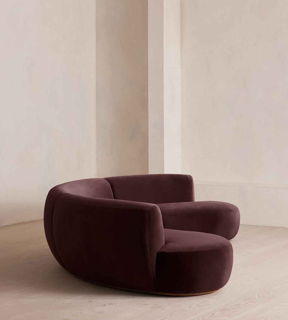 Aline Serpentine Modular Sofa - Six Seater - Velvet - Aubergine - UK - Images - Image 3