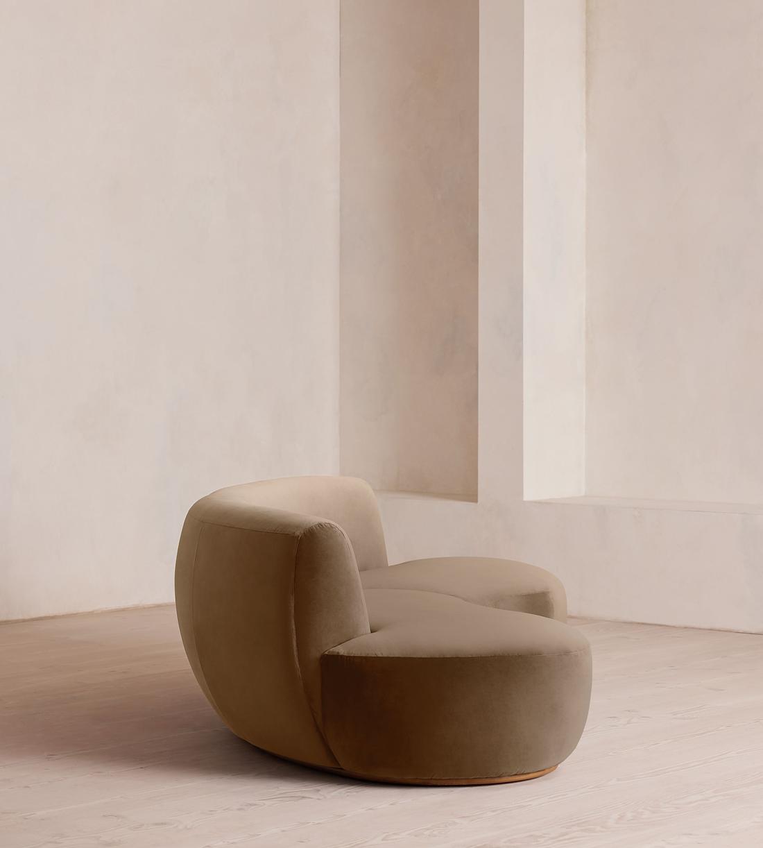 Aline Serpentine Modular Sofa - Three Seater - Velvet - Truffle - UK - Images - Image 3