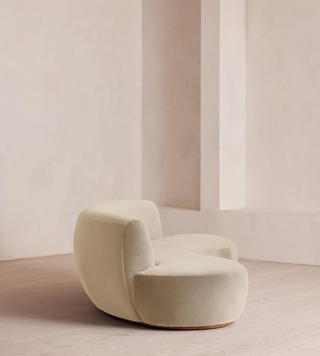 Aline Serpentine Modular Sofa - Three Seater - Velvet - Oyster - UK - Images - Image 3
