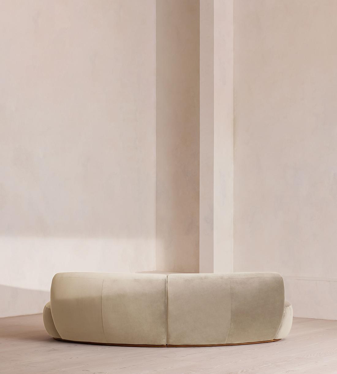 Aline Serpentine Modular Sofa - Three Seater - Velvet - Oyster - UK - Images - Image 4