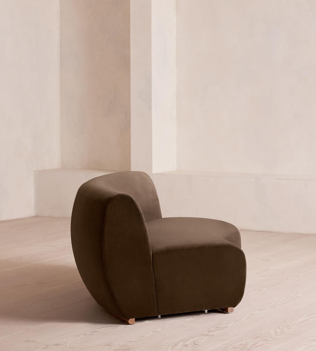 Aline Serpentine Modular Sofa - Middle Section - Chocolate Velvet - UK - Image 3