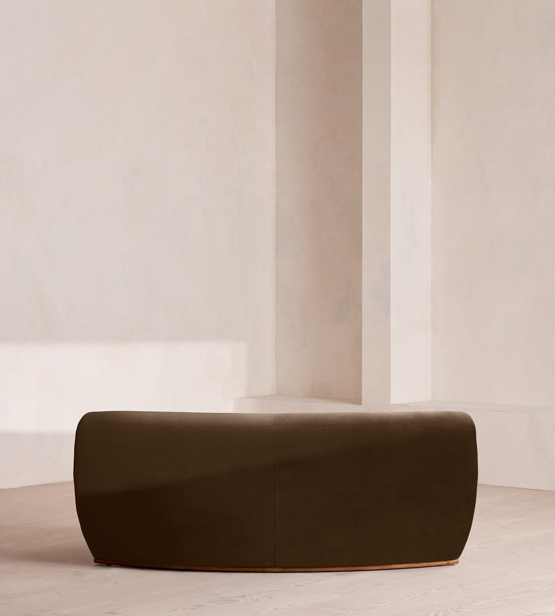 Aline Serpentine Modular Sofa - Middle Section - Chocolate Velvet - UK - Image 4