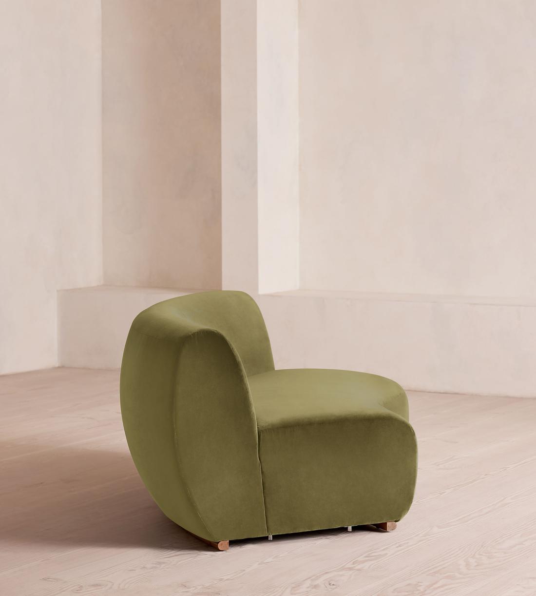 Aline Serpentine Sectional Sofa - Left Section - Lichen Velvet - US - Image 7