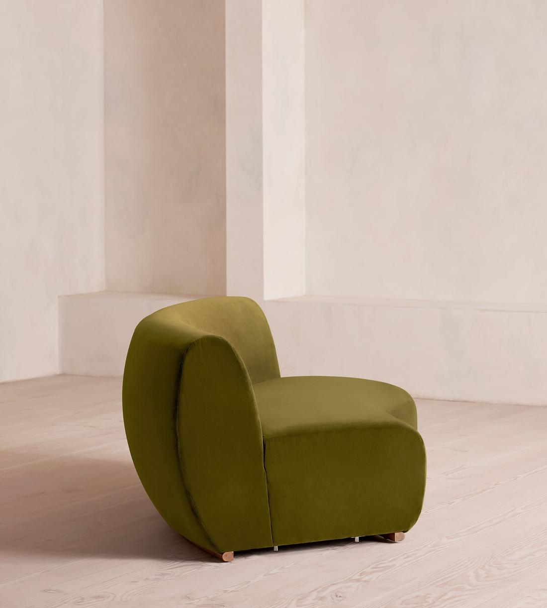 Aline Serpentine Sectional Sofa - Left Section - Olive Velvet - US - Image 7